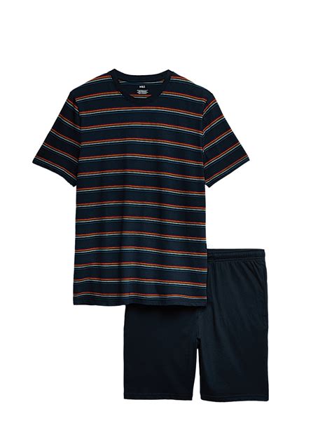 Buy Pure Cotton Rainbow Stripe Pyjama Set at Marks & Spencer