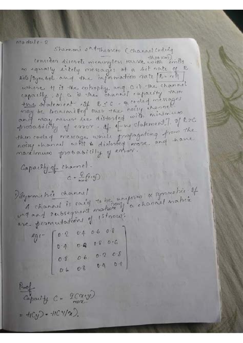 ITC MCE Module 2: Shannon's Theorem and Channel Capacity Analysis - Studocu