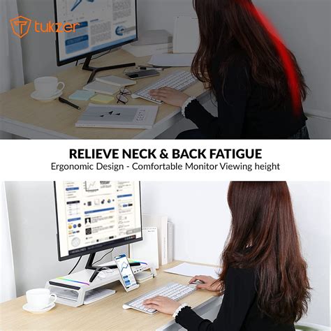 Tukzer Monitor Stand Riser for Up to 27″(68.5cm) Computer Screens, iMa ...