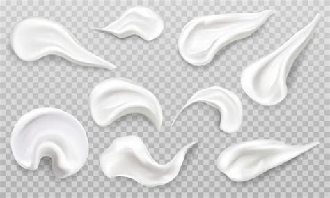 White cream smears swatch set. cosmetics beauty skin care product ...