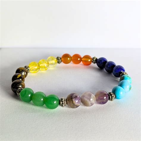 7 Chakra Bracelet | Best Healing Power Natural Stone Elastic Bracelet ...