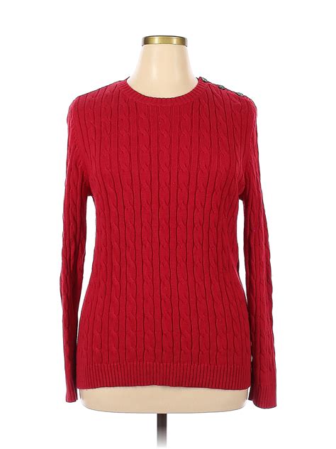 Croft & Barrow 100% Cotton Red Pullover Sweater Size XL - 52% off | thredUP