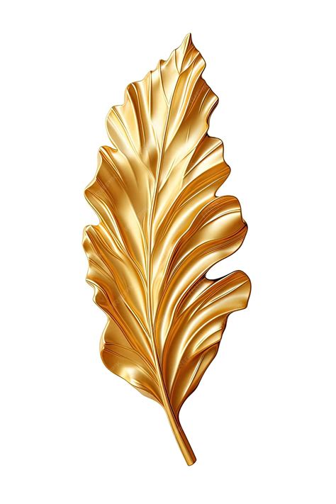 Golden leaf isolated on white background reklamn obraz in the style of ...