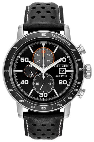 Citizen Brycen Men's Chronograph Black Leather Watch India | Ubuy