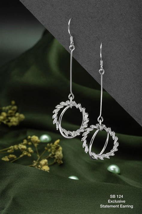 Silver Zinovia , Designer Dangling Type 92.5 Purity Silver Earrings fo ...