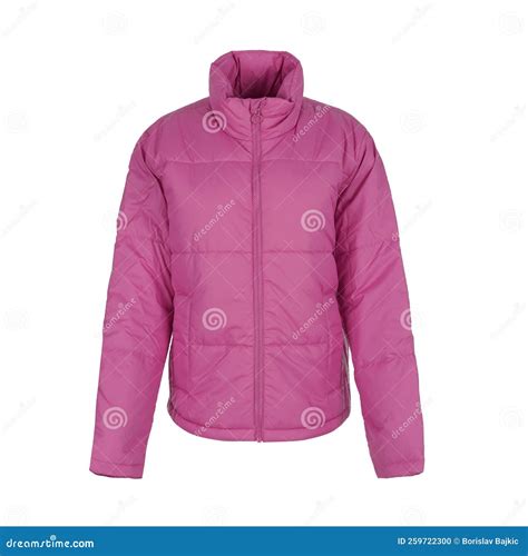 Women`s Pink Winter Jacket with Zipper Stock Photo - Image of apparel ...