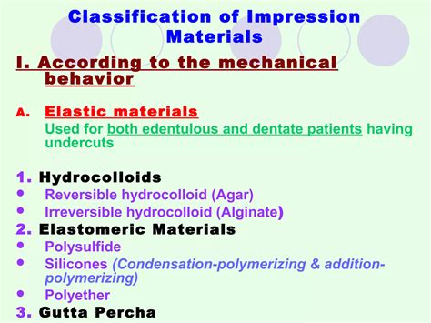 rigid impression materials dental material | PPT