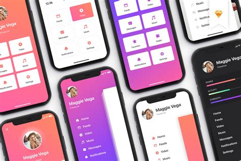 Menu - Mobile UI Kit for iPhone X | App Templates ~ Creative Market