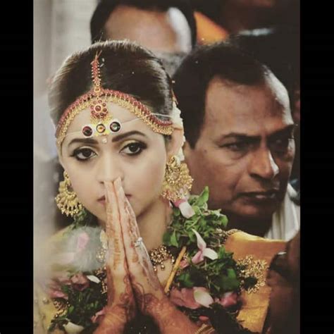 Actress Bhavana during her wedding rituals with husband Naveen