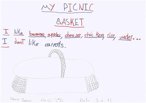 I love English: MY PICNIC BASKET 2nd Primary