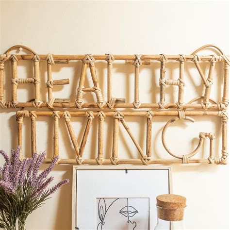 Healthy Living Wall Quote - Rattan Wall Hanging & Wall Décor – House of ...