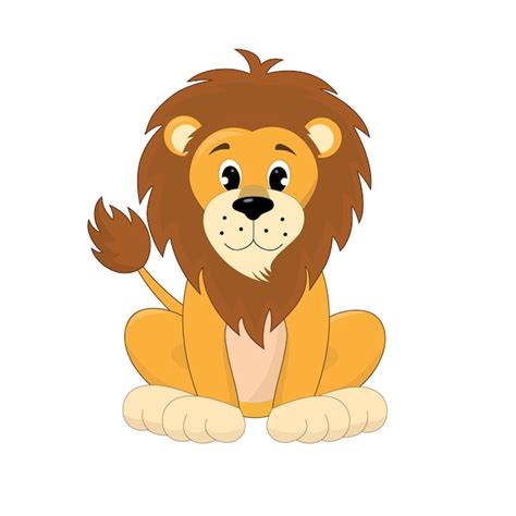 Leuke leeuw cartoon Kleurplaat | Premium Vector