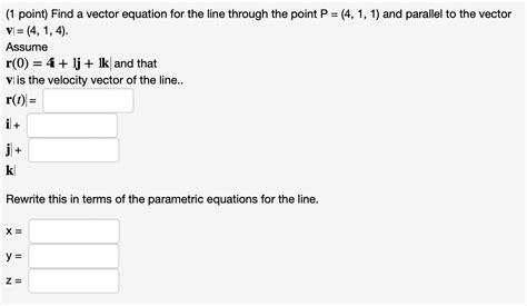Image result for Line through Point Parallel to Vector
