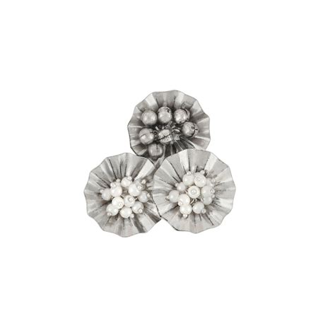 Teejh Afarin Pearls and Silver Oxidised Ring