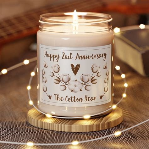 2nd Wedding Anniversary Candle 2nd Cotton Anniversary 2nd Cotton ...