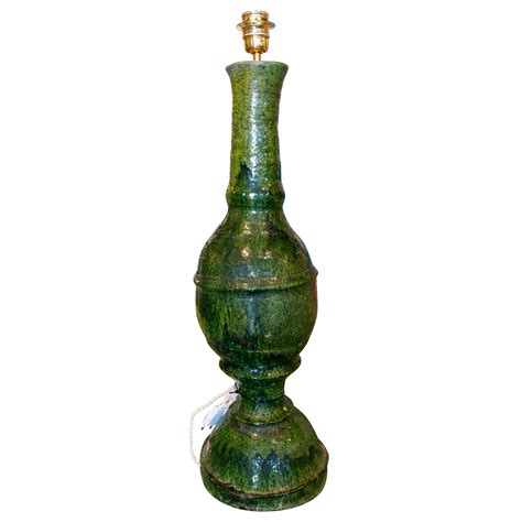 Green Ceramic Table Lamp By Baldelli at 1stDibs