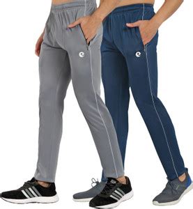 ESTRO Solid Men Blue, Silver Track Pants - Buy ESTRO Solid Men Blue ...