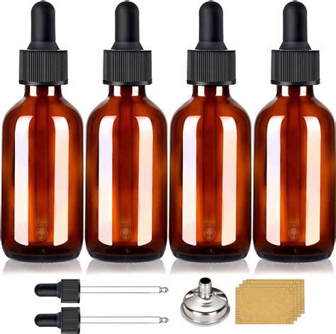 Amazon.com: BEGIKET 12 Pack 1oz Amber Glass Dropper Bottles 1oz ...