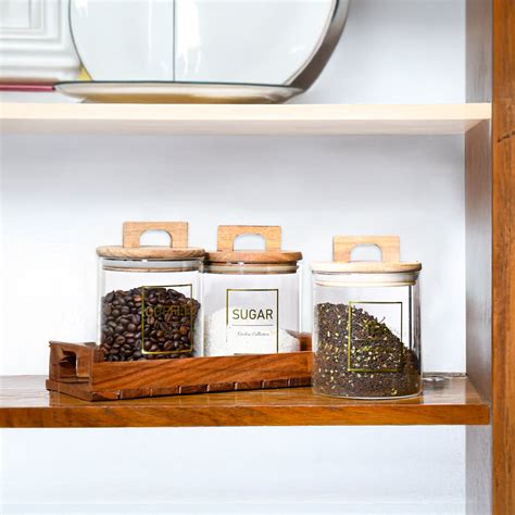 VON CASA Jar Set of 3 PCS 500 ml - Transparent Glass Glossy Finish ...