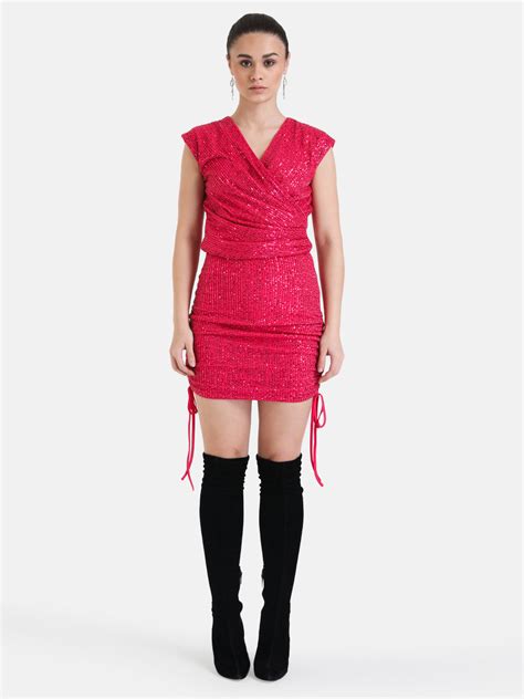 V Neck Sequin Wrap Top – KAZO