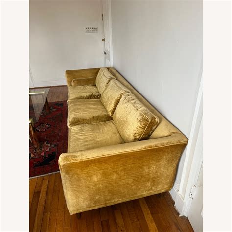 Gold Velvet Couch - 3 Seater - AptDeco