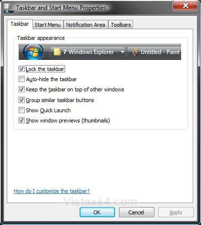 Taskbar and Start Menu Properties Use Small Icons 的图像结果