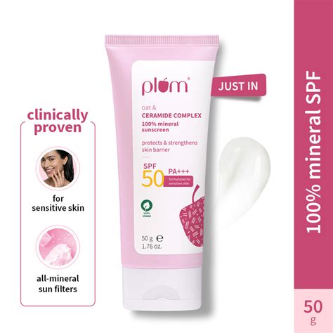 Plum Oat & Ceramide Complex 100% Mineral Sunscreen 50 PA+++