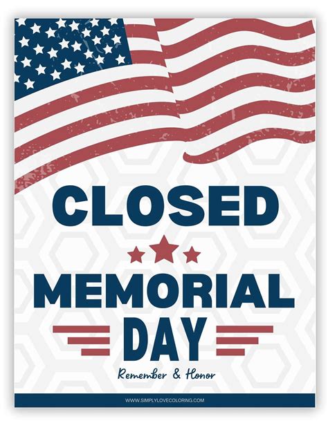 Printable Sign Closed Memorial Day (Free PDF Downloads) - Simply Love ...