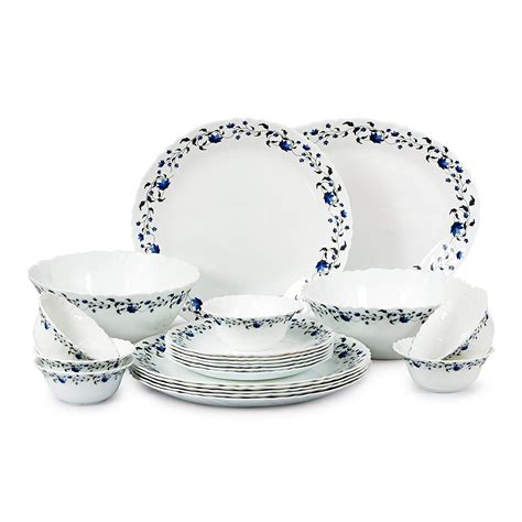 Buy Cello Opalware Imperial Vinea Opalware Dinner Set, 21 Pieces, White ...