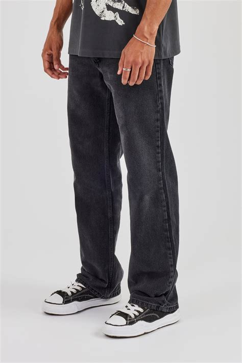 Mens Relaxed Fit Jeans - Washed Black | Mens Denim | Shop Denim Jeans ...