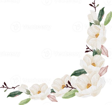 watercolor white magnolia flower and leaf bouquet clipart 18249960 PNG