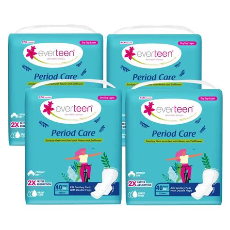 everteen Period Care XXL Neem-Safflower Sanitary Pads - Double Flaps