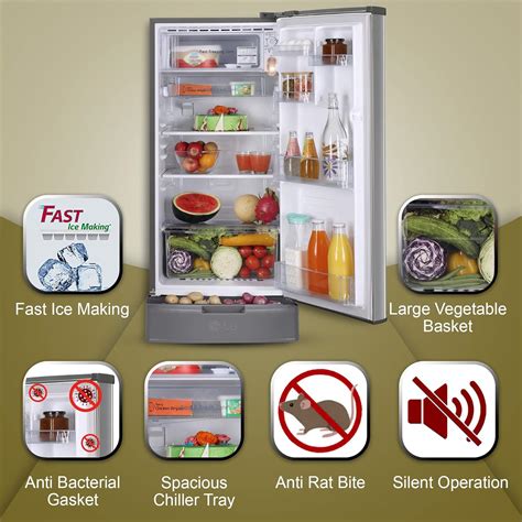 LG 185 L 3 Star Direct-Cool Single Door Refrigerator Appliance (GL-D19 ...