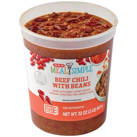 Meal Simple by H-E-B Beef Chili with Beans - Family Size - Shop Soup at ...