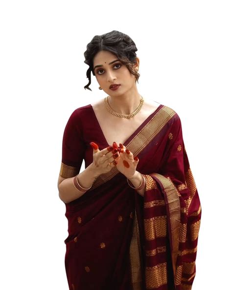 Buy FIXAL FASHION Traditional Maroon Silk Saree with Gold Zari Border ...