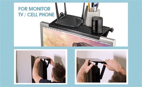 Pegrim 12-Inch Wide Platform Solid Screen Shelf Adjustable Mount ...