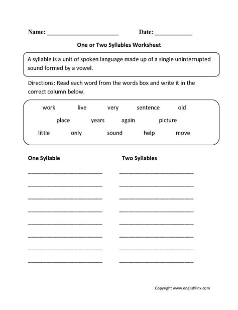 Closed Syllables Examples Worksheet 的图像结果