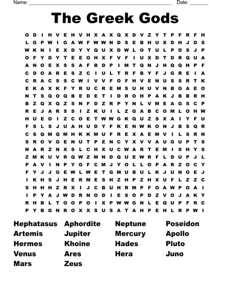 Greek Peace Goddess Crossword - prntbl.concejomunicipaldechinu.gov.co