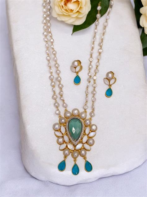 BLUE AASTHA MALA JEWELLERY SET – TATVIKA