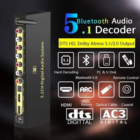 Tobo 5.1 Audio Decoder, DTSHD Dolby Atmos, Disk HDMI Bluetooth 5.0 ...