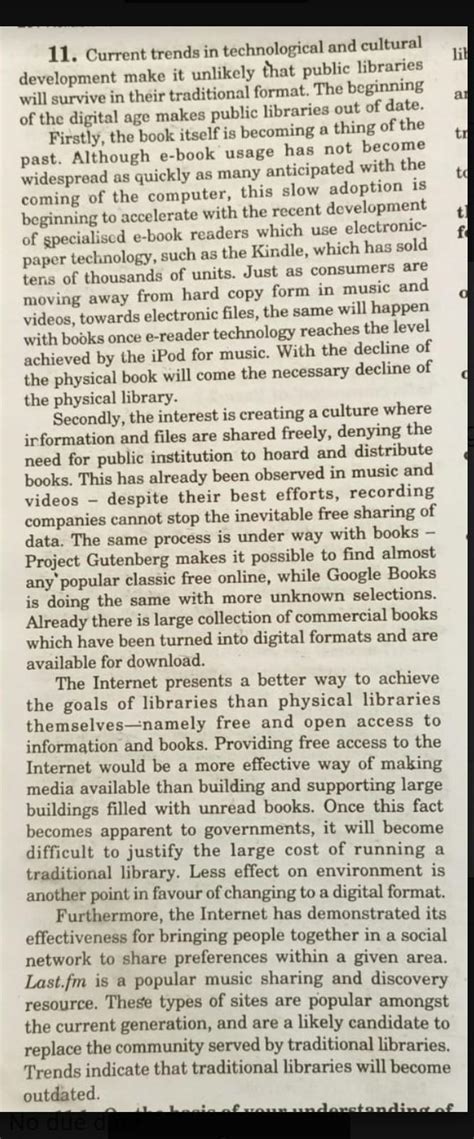 1. books are becoming the thing of the past. why? (passage 1)2. What ...