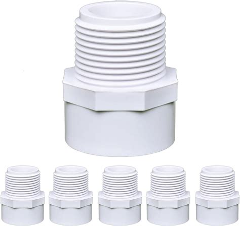 Amazon.com: PVC Male Adapter 1 Inch (5-Pack), Pipe Fittings (Socket x ...