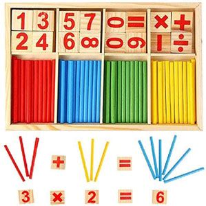 Authfort Wooden Number Sticks Montessori Number Cards and Counting Rods ...