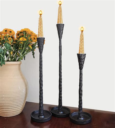 Amazon.com: Iron Taper Candle Holders - Cast Iron Candlestick Holders ...