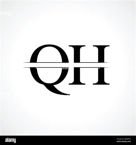 Initial Monogram Letter QH Logo Design Vector Template. Black Letter QH ...
