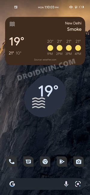 Android 12 Weather Widget 的图像结果