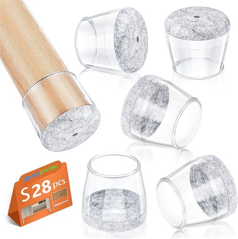 28Pcs Chair Leg Floor Protectors for Hardwood Floors Round Silicone ...