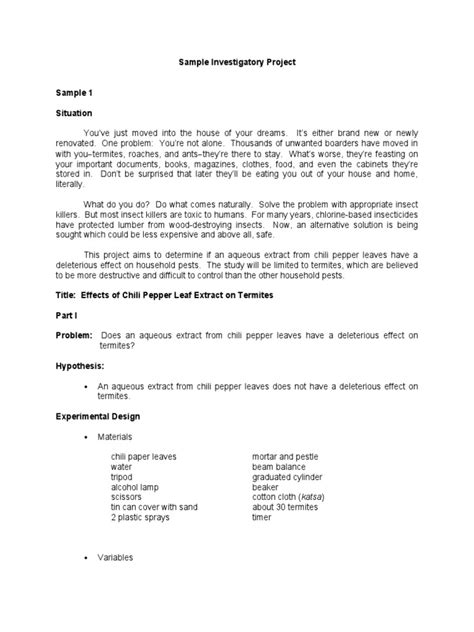 Image result for Research Project Sample