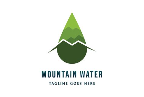 Green Mountain Fresh Water Drop Logo Graphic by AFstudio87 · Creative Fabrica