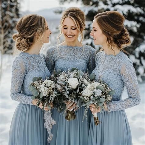 Chic Winter Wedding Bridesmaid Dress Ideas: Top Colors & Fabrics - Yeah ...